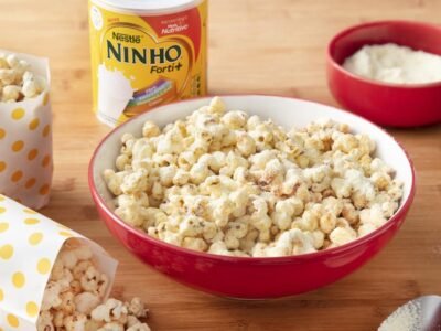 Pipoca doce com leite Ninho