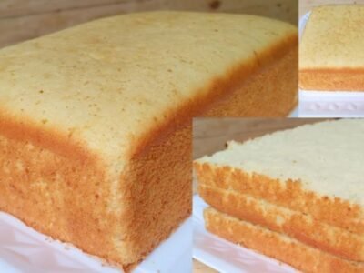 Pão de ló, massa estruturada retangular, receita que todo mundo acerta