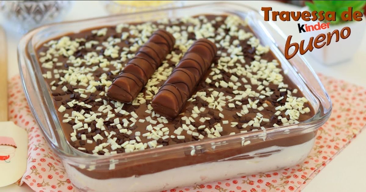 Essa Sobremesa é um Sucesso Travessa de Kinder Bueno Fácil e Cremosa!